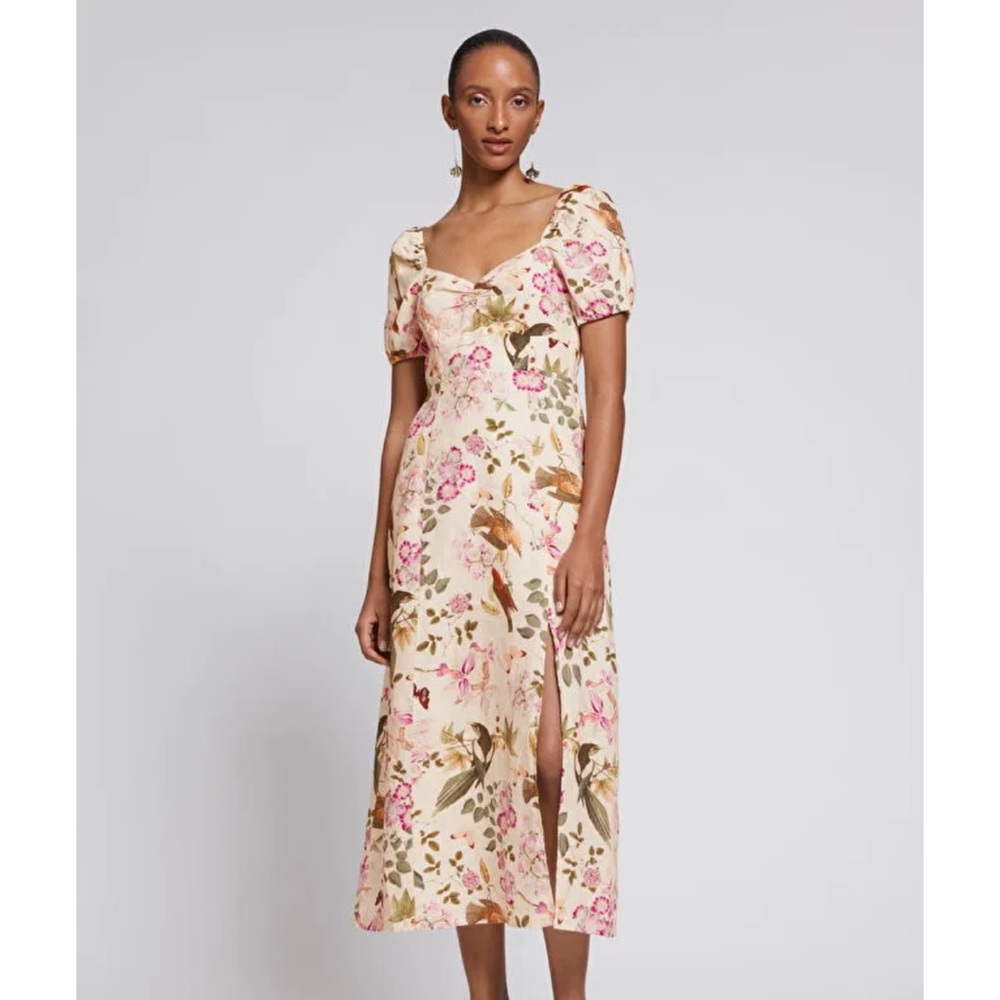 & other stories puff sleeve linen dress